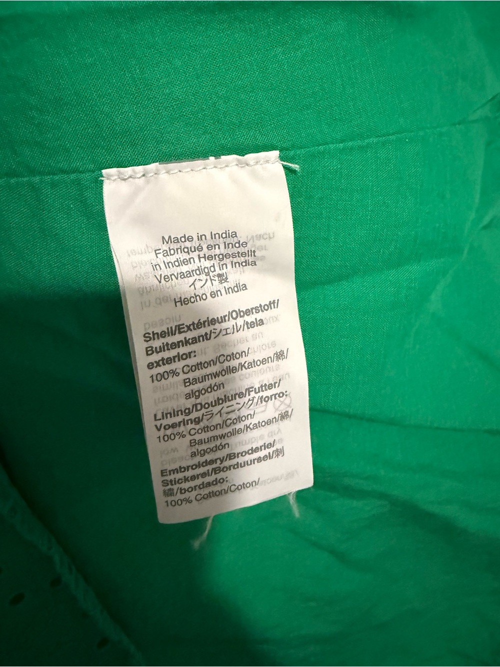 J.Crew Factory Green Eyelet collared tie-front dress Size Small Masters Preppy - Picture 7 of 8